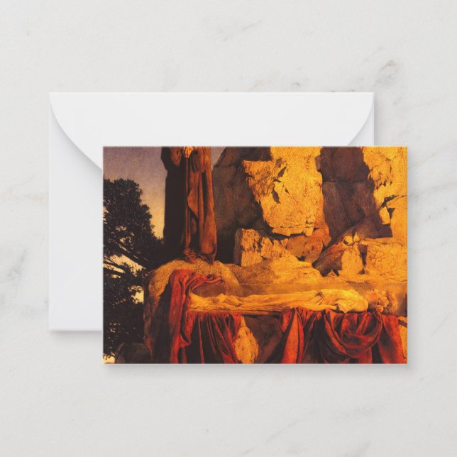 Tarjeta Pequeña De la historia de Blancanieves, 1912 por Parrish (Anverso)