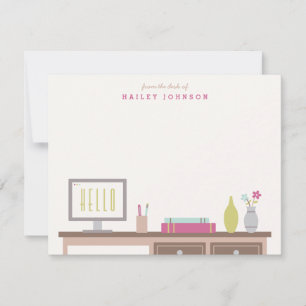Tarjeta Pequeña De la mesa de Stationery - Magenta