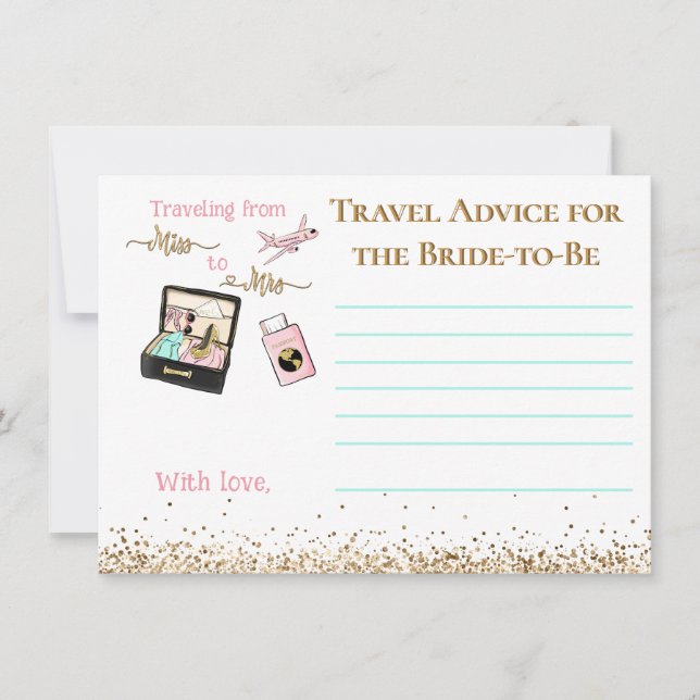 Tarjeta Pequeña De Miss a Sra. Bridal Shower Advance Game (Anverso)