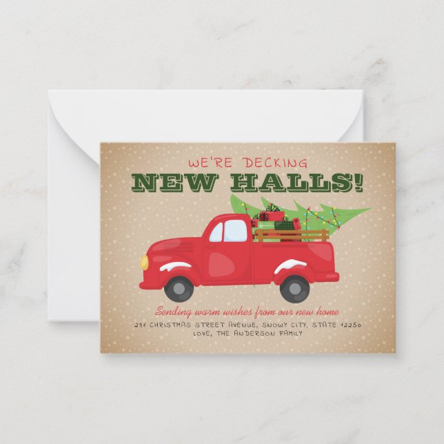 Tarjeta Pequeña Decoración de presupuesto Navidades de nuevos salo (Anverso)
