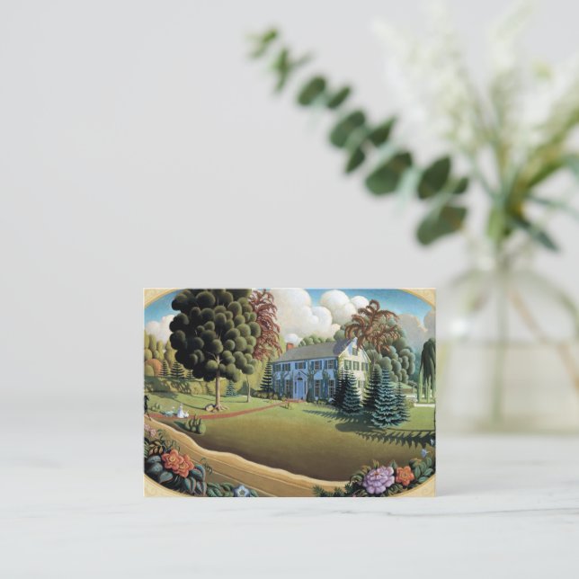 Tarjeta Pequeña Decoración en manto por Grant Wood (Anverso de pie)