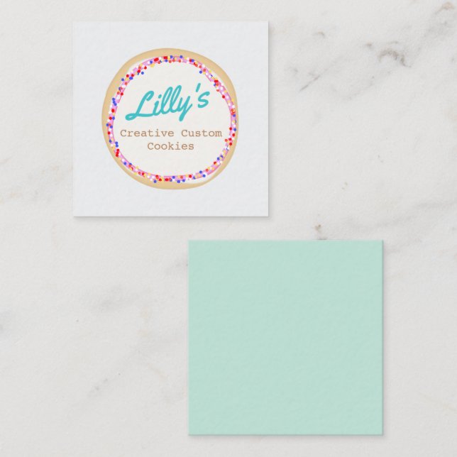 Tarjeta Pequeña Decorador de pasteles personalizados o cookies (Anverso / Reverso)