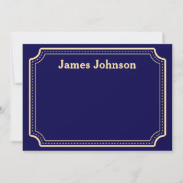 Tarjeta Pequeña Deep blue Retro Bold Serif Desk Name Plate