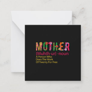 Tarjeta Pequeña Definición de Arte Madre Flor Madre