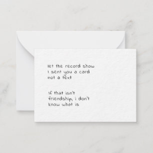 Tarjeta Pequeña deja que el registro muestre que te he enviado una