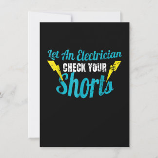 Tarjeta Pequeña Deja que un electricista revise tus pantalones cor