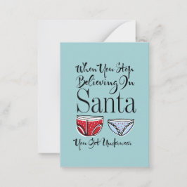 Tarjeta Pequeña Dejar De Creer En Los Navidades De La Ropa Interio