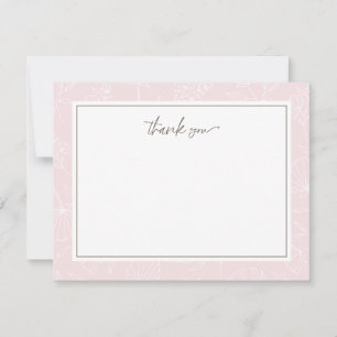 Tarjeta Pequeña Delicado Rubor Floral Gracias