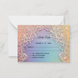 Tarjeta Pequeña Delicate Lace Wedding RSVP