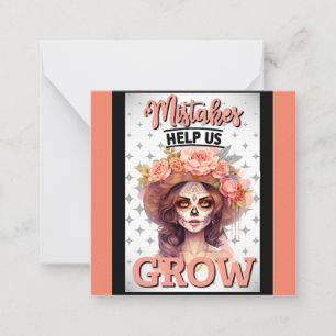 Tarjeta Pequeña Delicias de cráneo de azúcar rosa