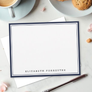 Tarjeta Pequeña Denim Blue Classic Doble borde de correspondencia
