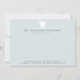 Tarjeta Pequeña Dentista Dientes Blancos Azul Claro