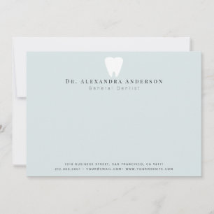 Tarjeta Pequeña Dentista Dientes Blancos Azul Claro