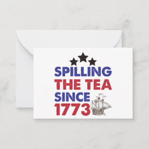 Tarjeta Pequeña Derramamiento del té desde 1773 4 de julio