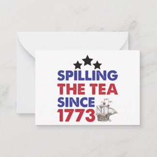 Tarjeta Pequeña Derramamiento del té desde 1773 4 de julio