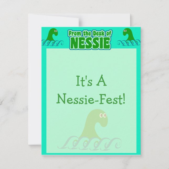 Tarjeta Pequeña ¡Desde el escritorio de Nessie! (Anverso)