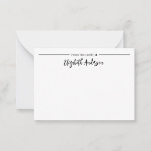Tarjeta Pequeña Desde el escritorio de nombre de guión elegante