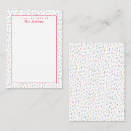 Tarjeta Pequeña Desde el escritorio de - Nombre del profesor Perso