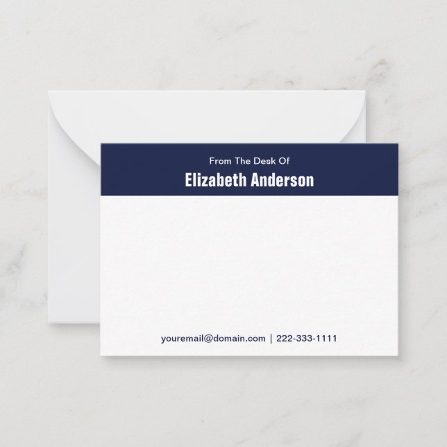 Tarjeta Pequeña Desde el escritorio de teléfono con nombre azul y  (Anverso)