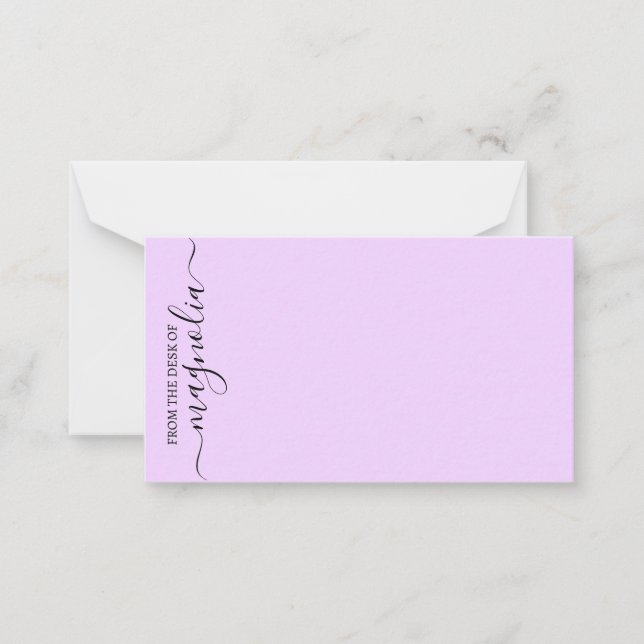 Tarjeta Pequeña Desde el escritorio Simple Elegante Notecard (Anverso)