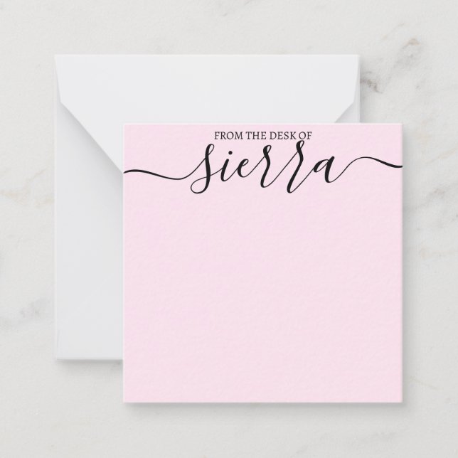 Tarjeta Pequeña Desde el escritorio Simple Elegante Notecard (Anverso)