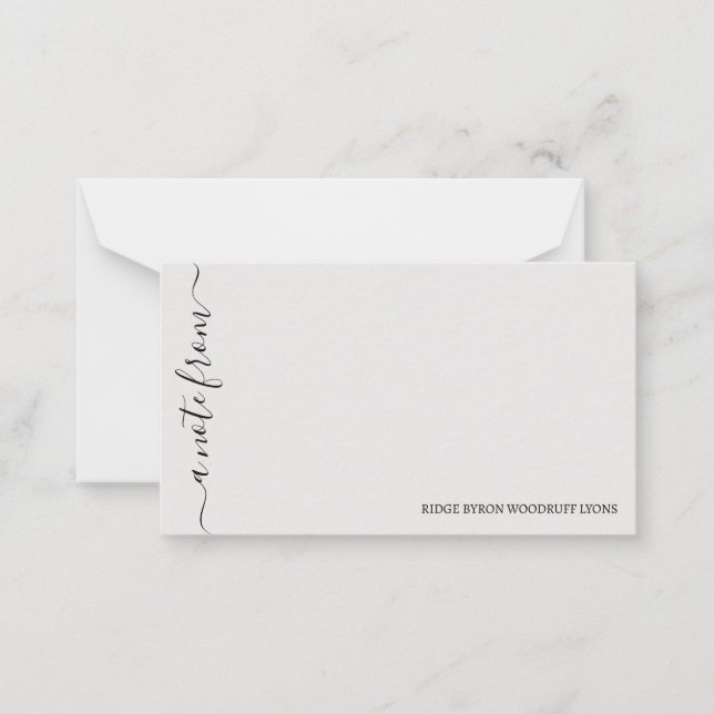 Tarjeta Pequeña Desde el escritorio Simple Elegante Notecard (Anverso)
