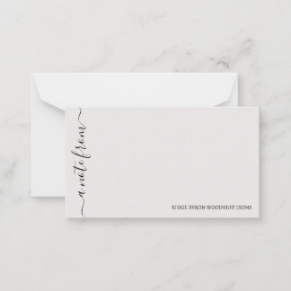 Tarjeta Pequeña Desde el escritorio Simple Elegante Notecard