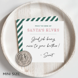 Tarjeta Pequeña Desde la mesa de los Elves Mini Navidades de Santa