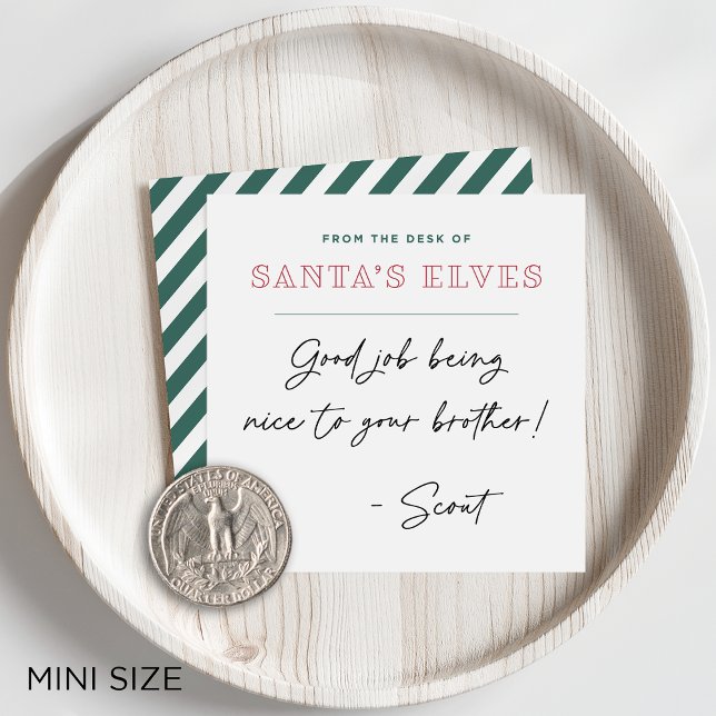Tarjeta Pequeña Desde la mesa de los Elves Mini Navidades de Santa (Subido por el creador)