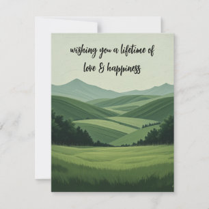 Tarjeta Pequeña Deseándote una vida de amor y felicidad, rústico