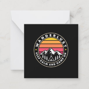 Tarjeta Pequeña Deseo de viajar Mantén la calma y acampa