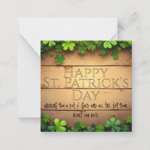 Tarjeta Pequeña Deseos Afortunados de San Patricio 🍀