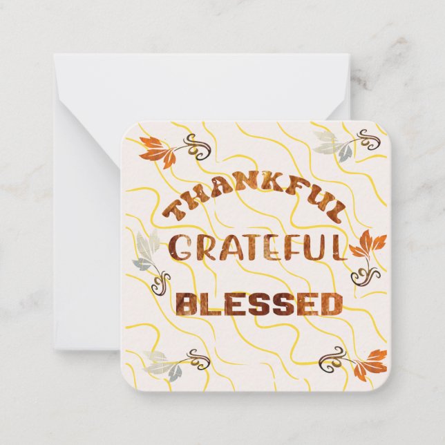 Tarjeta Pequeña Deseos de Acción de Gracias (Anverso)