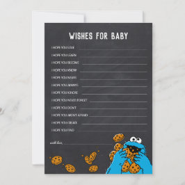 Tarjeta Pequeña Deseos de Baby Shower de Cookie Monster Chalkboard