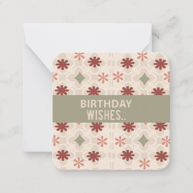 Tarjeta Pequeña Deseos de cumpleaños (Anverso)