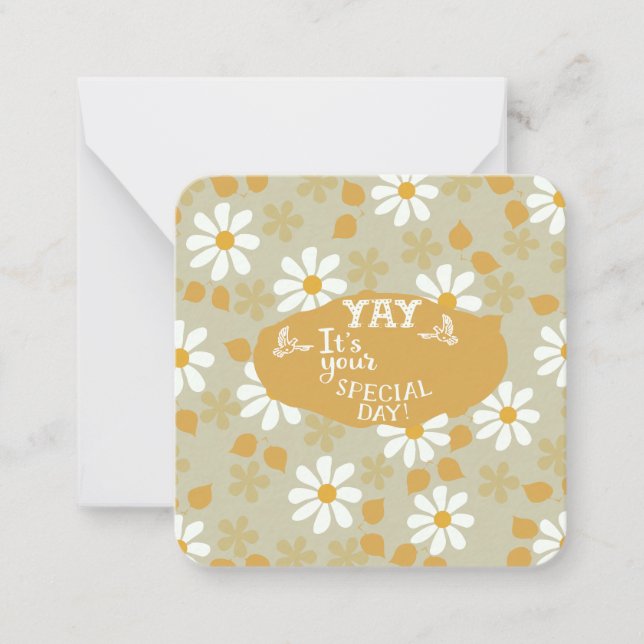 Tarjeta Pequeña Deseos de día especial (Anverso)
