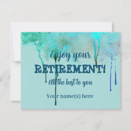 Tarjeta Pequeña Deseos de jubilación de acuarela de diseño simple