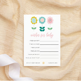 Tarjeta Pequeña Deseos de Mariposa Rosa de Flores de Primavera par