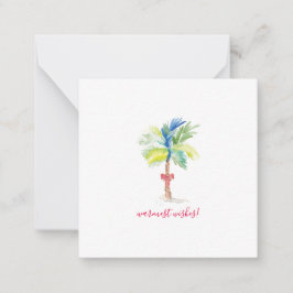 Tarjeta Pequeña Deseos más cálidos Mini Navidades Palm Tree