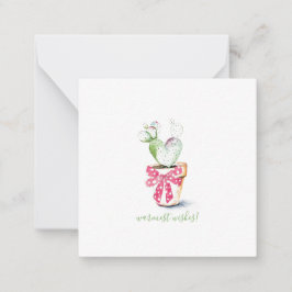 Tarjeta Pequeña Deseos más cálidos Navidades Cacti Mini