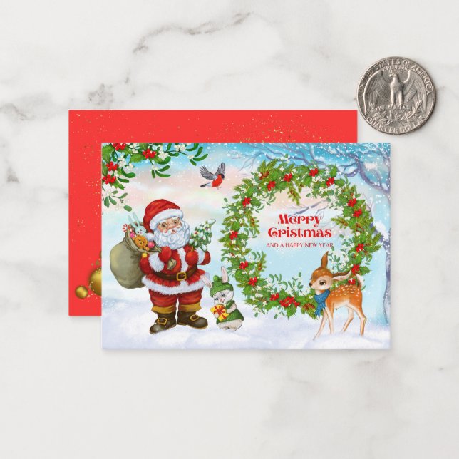 Tarjeta Pequeña "Deseos más cálidos: Una carta de Navidades desbor (Anverso/Reverso In Situ)
