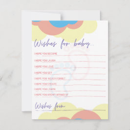Tarjeta Pequeña Deseos Pastel para el Bebé | Keepsake neutral de g