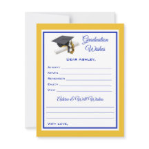 Deseos y consejos para graduados | Azul y amarillo