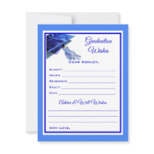 Deseos y consejos para graduados | Azul y blanco