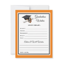 Deseos y consejos para graduados | Negro y Naranja