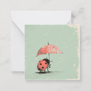 Tarjeta Pequeña Desfile de paraguas: Adorable Ladybug