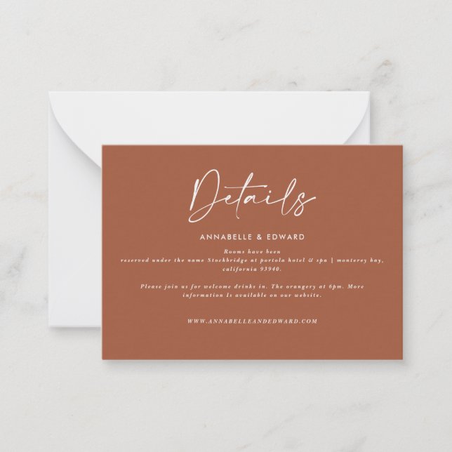 Tarjeta Pequeña detalle de césped del boho de presupuesto boda ter (Anverso)