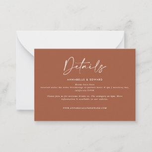 Tarjeta Pequeña detalle de césped del boho de presupuesto boda ter