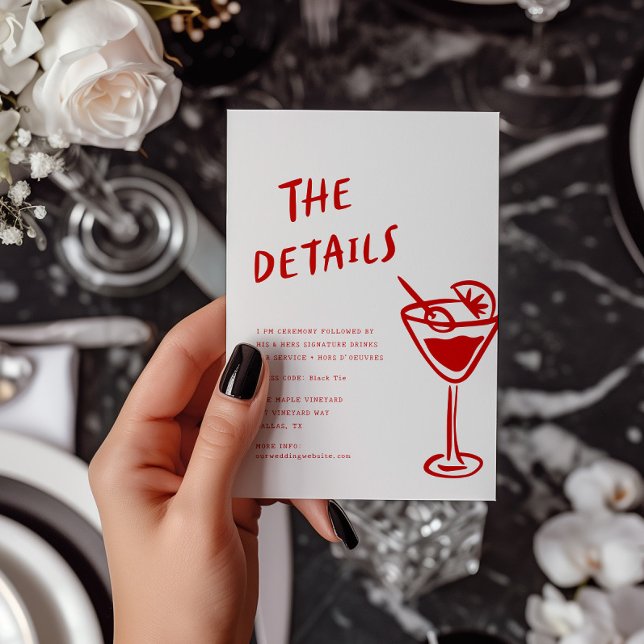 Tarjeta Pequeña Detalle del Boda de código QR de Funky Moderno (Subido por el creador)