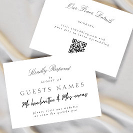TARJETA PEQUEÑA DETALLE DEL CÓDIGO QR DE RSVP DE BODAS CLÁSICAS FO
